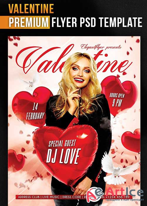 Valentine Flyer PSD Template + Facebook Cover