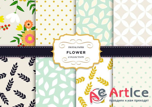 Floral vintage Digital paper - Creativemarket 281093