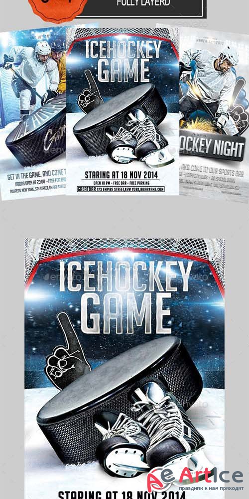 3 in 1 Ice Hockey Flyer Bundle