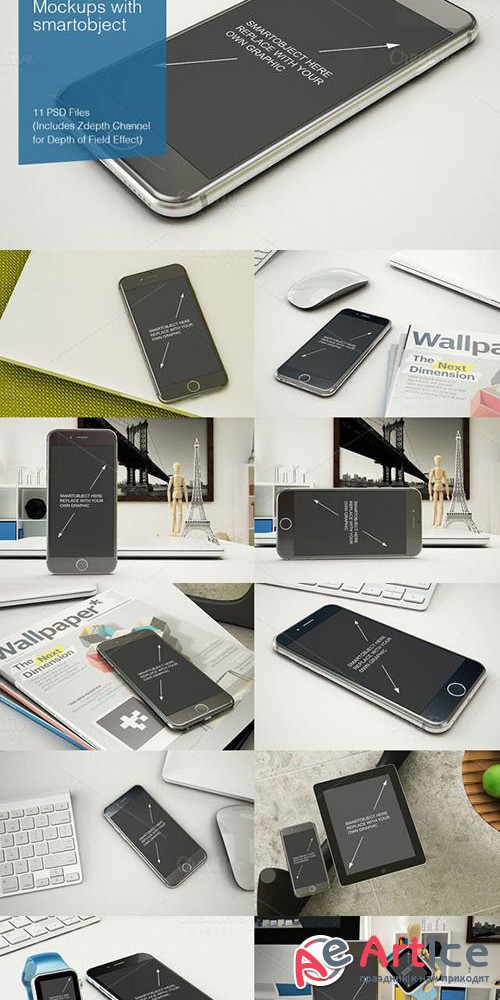 New iPhone 6 Mockup - 11 poses