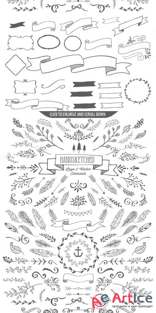 HandSketched Vector Elements Pack - Creativemarket 33025