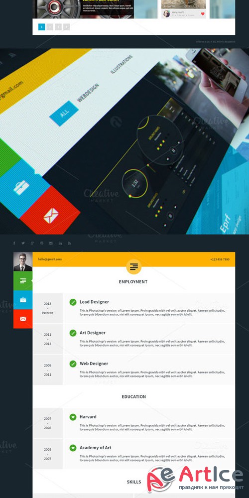 Flat CV Folio - PSD Template - Creativemarket 62021