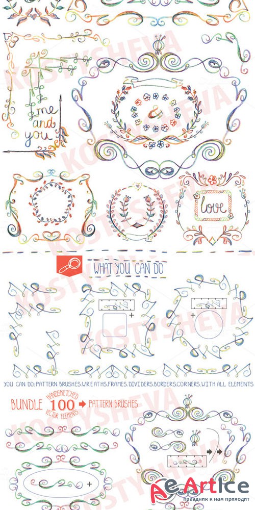 Handsketched designer Bundle Vector - Creativemarket 152979