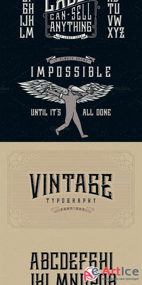 Whiskey label font + design elements - Creativemarket 162977