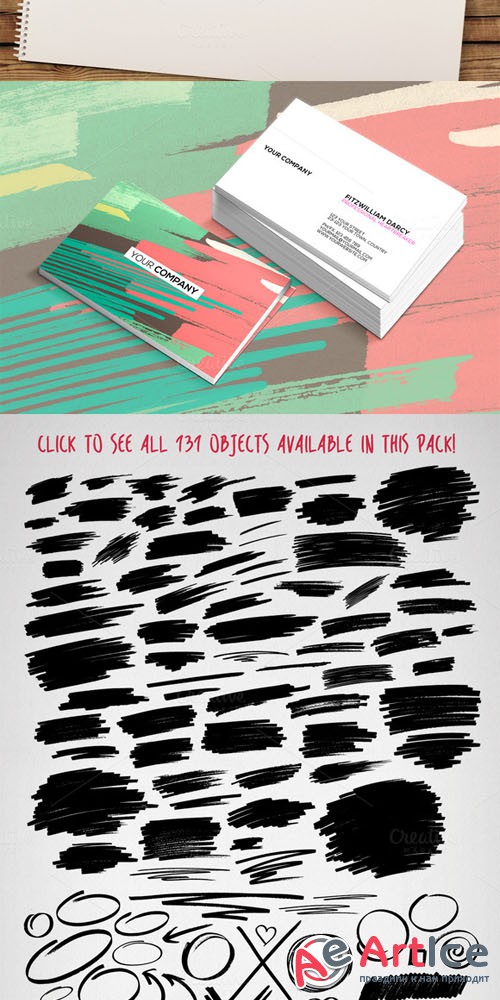 131 Handmade Marker Pen Strokes - Creativemarket 142574