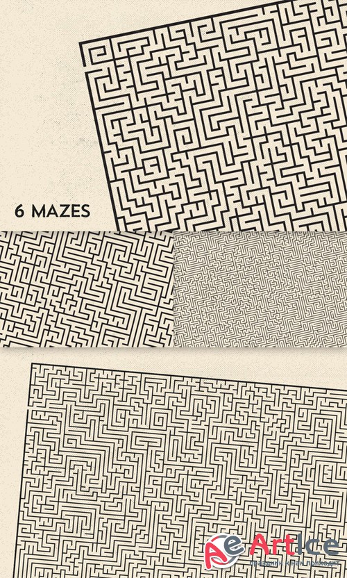 6 Vector Mazes - Creativemarket 81610