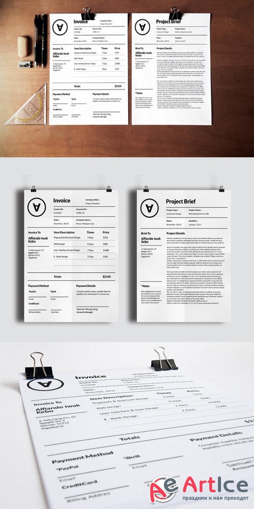 Polem Invoice Template - Creativemarket 76691