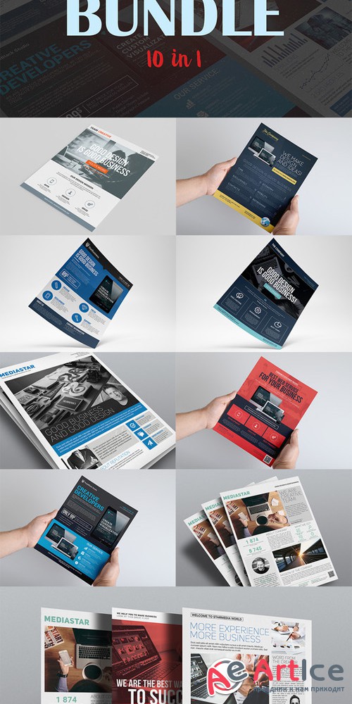 Corporate Flyers Bundle (10 in 1) - Creativemarket 386054