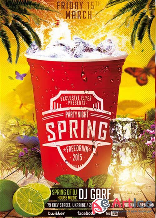 Spring Party Night Premium Flyer Template