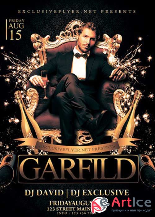 Special Guest Dj Garfild Premium Flyer Template + Facebook Cover