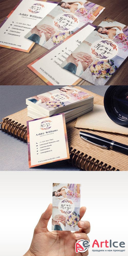 Elegant Watercolor Business Card