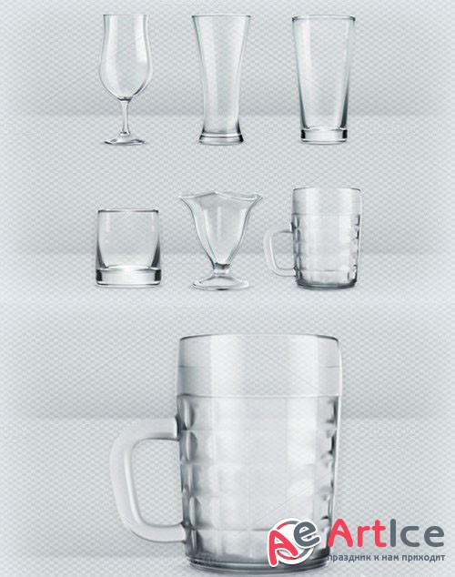 Transparent glasses goblets - Creativemarket 389218