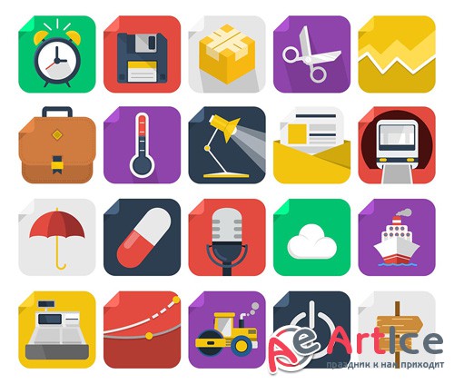 20 Flat Style Icons