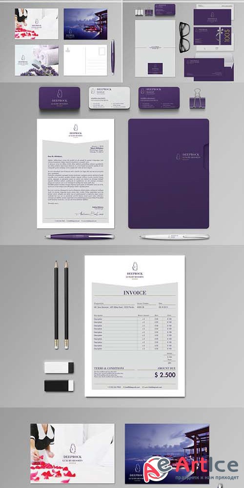 Deeprock Stationery Set & Invoice