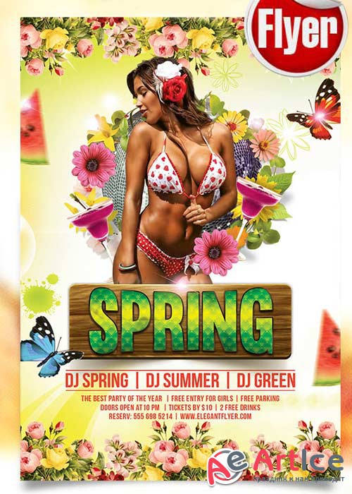 Spring Flyer PSD Template + Facebook Cover