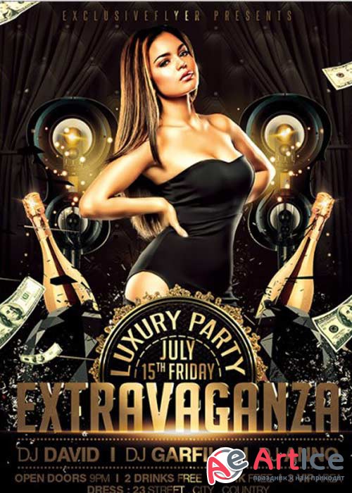 Extravaganza Premium Flyer Template + Facebook Cover