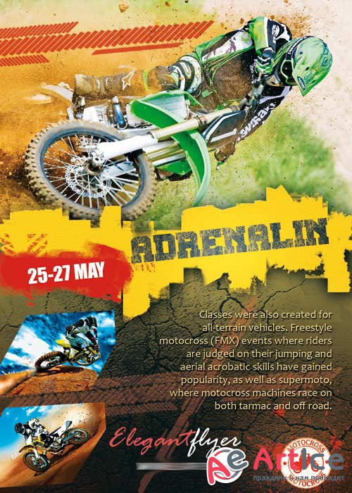 Adrenalin Flyer PSD Template + Facebook Cover