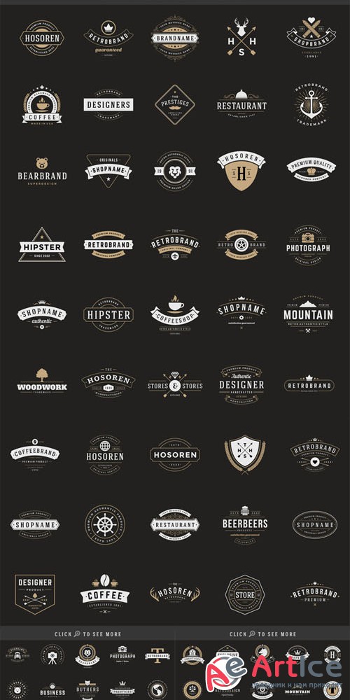 150 Retro Vintage Logotypes - Creativemarket 208025