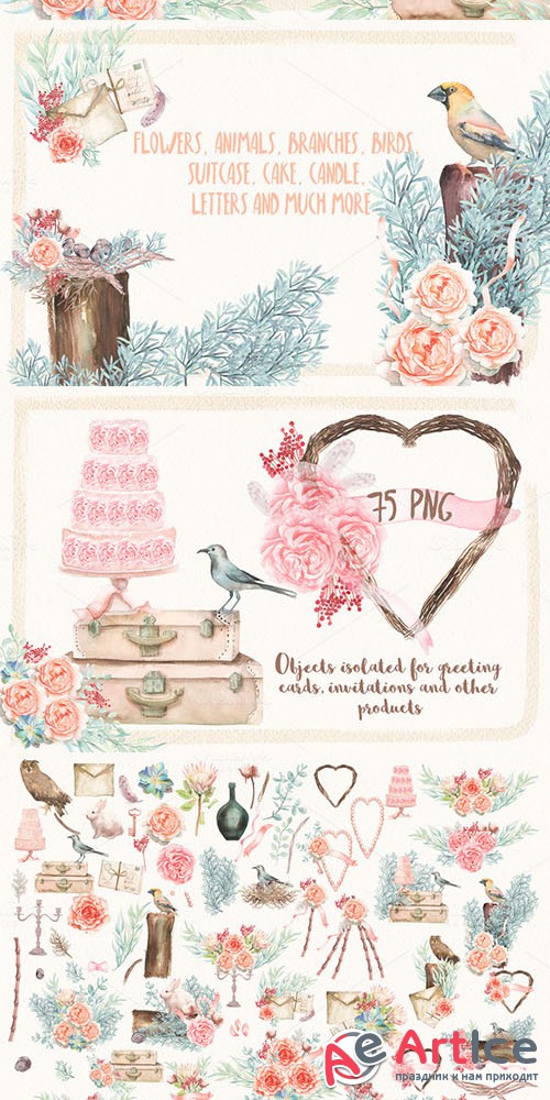 Watercolor Chic of Spring - Creativemarket 524637