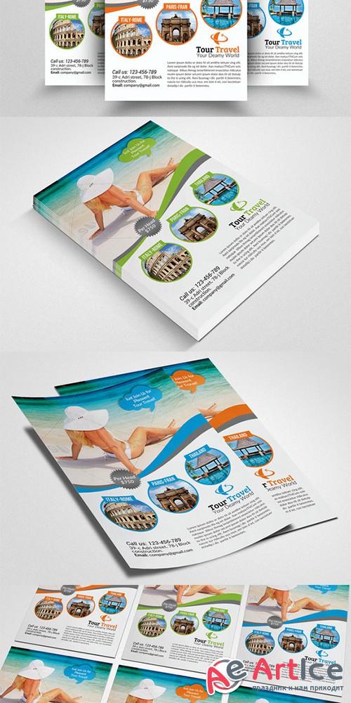 Tour Travel Agency Flyer Template - Creativemarket 552392