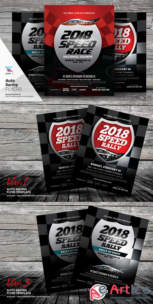 Auto Racing Flyer Templates - Creativemarket 552410