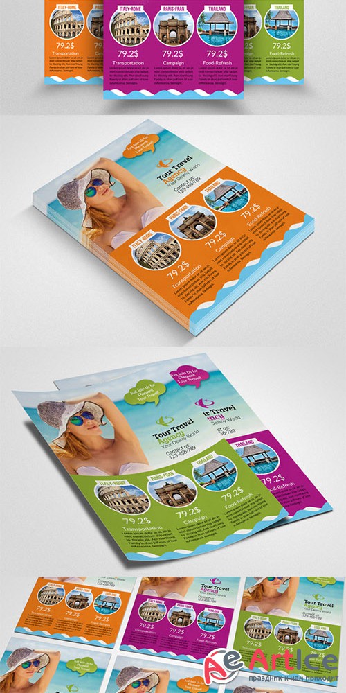 Tour Travel Agency Flyer Template - Creativemarket 553578