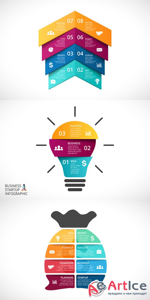 6 Startup Infographics. PSD, AI, EPS - Creativemarket 339436