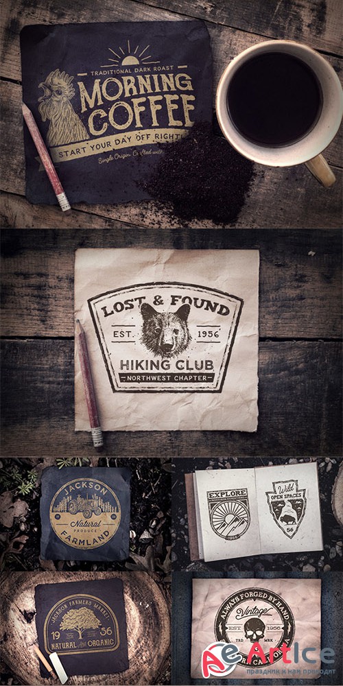 Vintage Americana Badges and Logos 2 - Creativemarket 552363