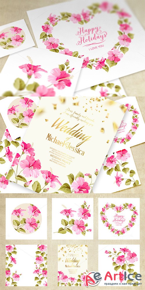 Wedding Invitation Cards Set. - Creativemarket 210069