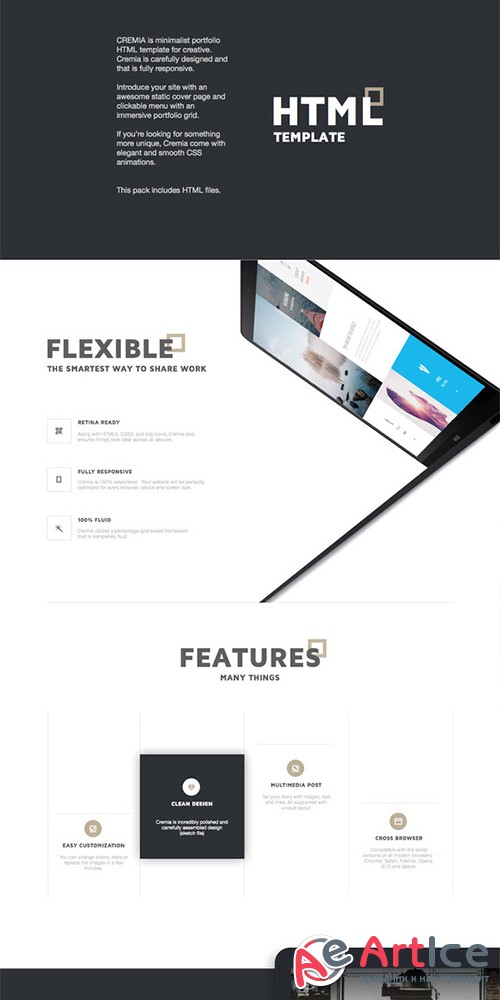 Cremia v2.0 - Portfolio HTML - Creativemarket 328711