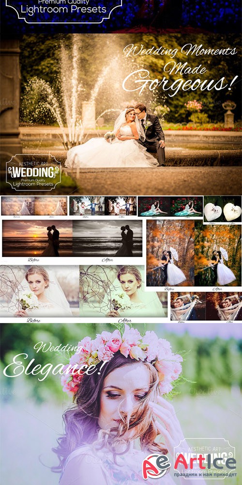 Aesthetic Wedding Lightroom Presets - Creativemarket 298179