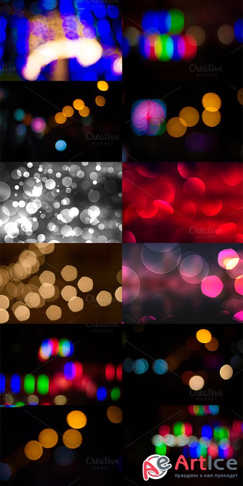 125 Bokeh Textures Bundle - Creativemarket 308254