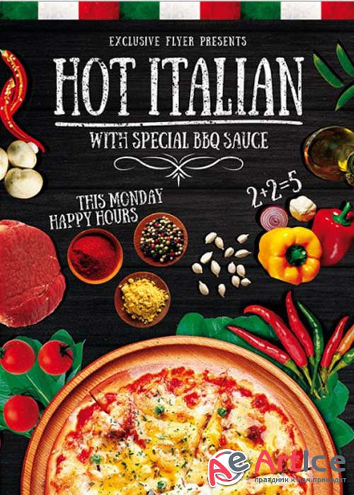 Hot Pizza Premium Flyer Template + Facebook Cover