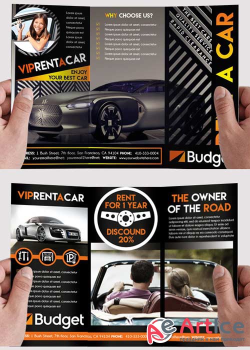 Car Rent Tri-Fold PSD Template