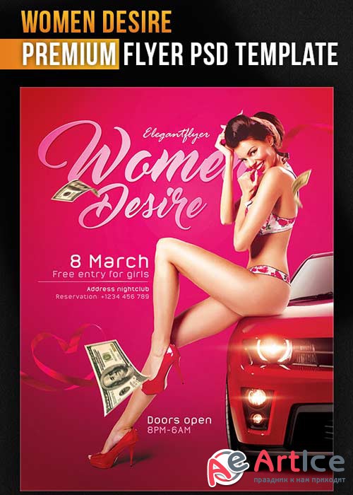 Women Desire Flyer PSD Template + Facebook Cover