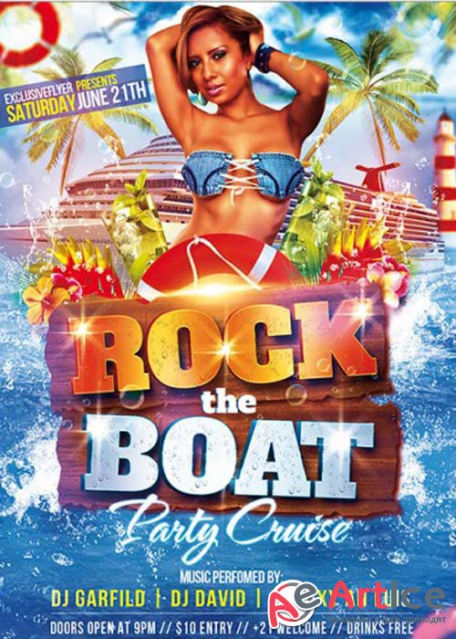 Rock The Boat  Premium Flyer Template + Facebook Cover