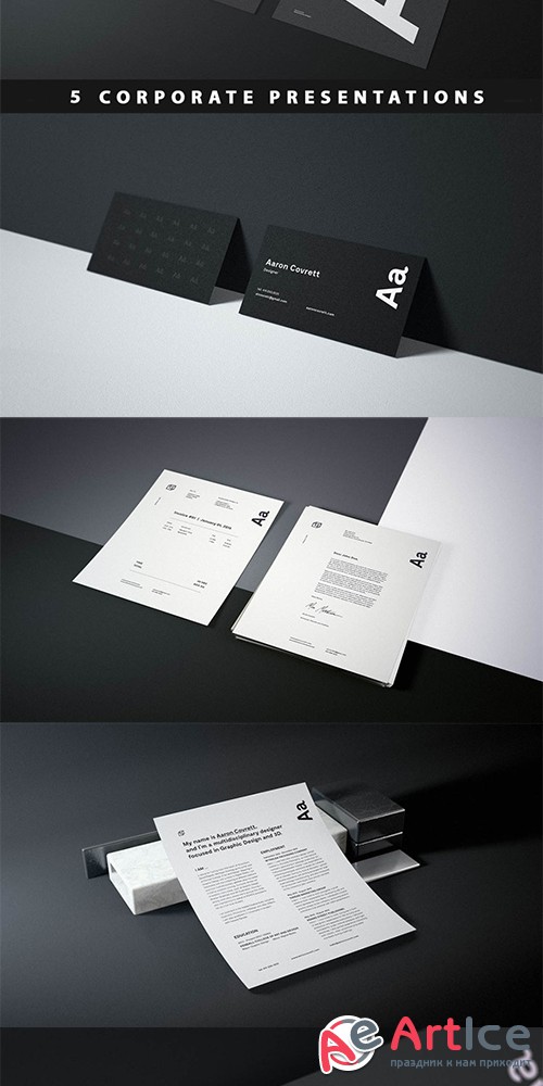 5 Corporate Identity Presentations Mock-up