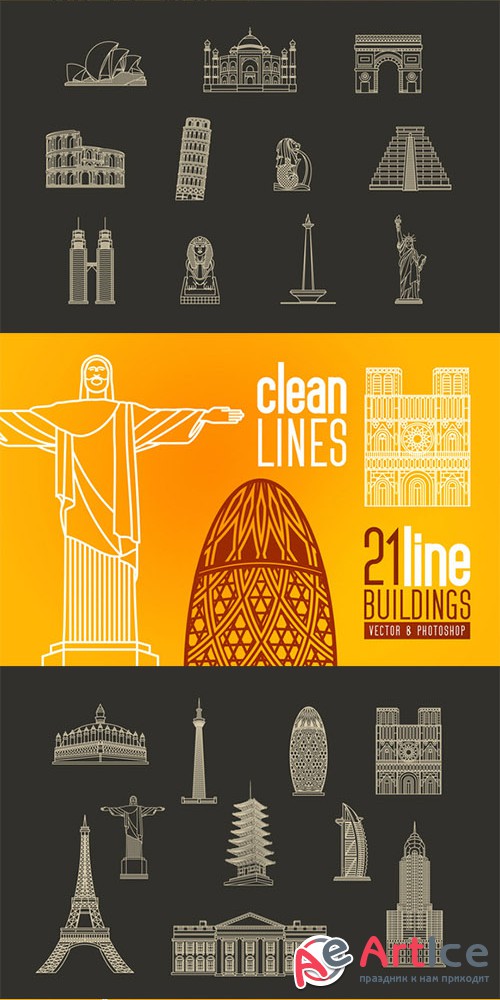 21 Line Buildings - Creativemarket 344206