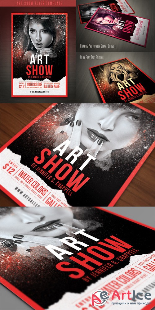 Art Show Flyer Template - Creativemarket 28546