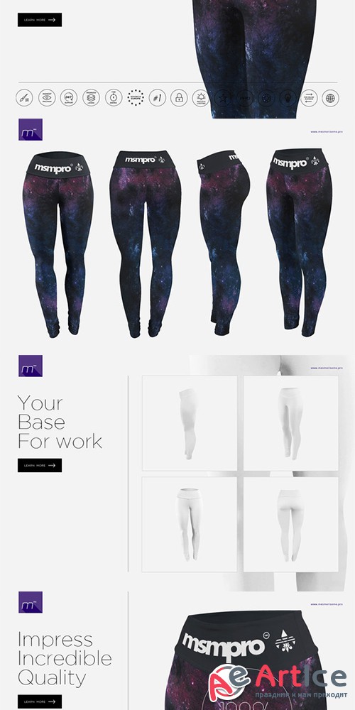 Leggings on Muscular Legs Mock-up - Creativemarket 527870