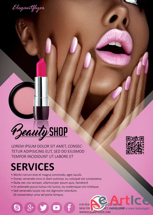 Beauty Shop Flyer PSD Template + Facebook Cover