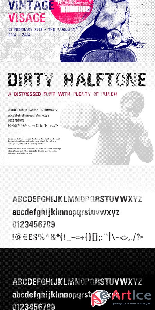 Dirty Halftone Font - Creativemarket 4688