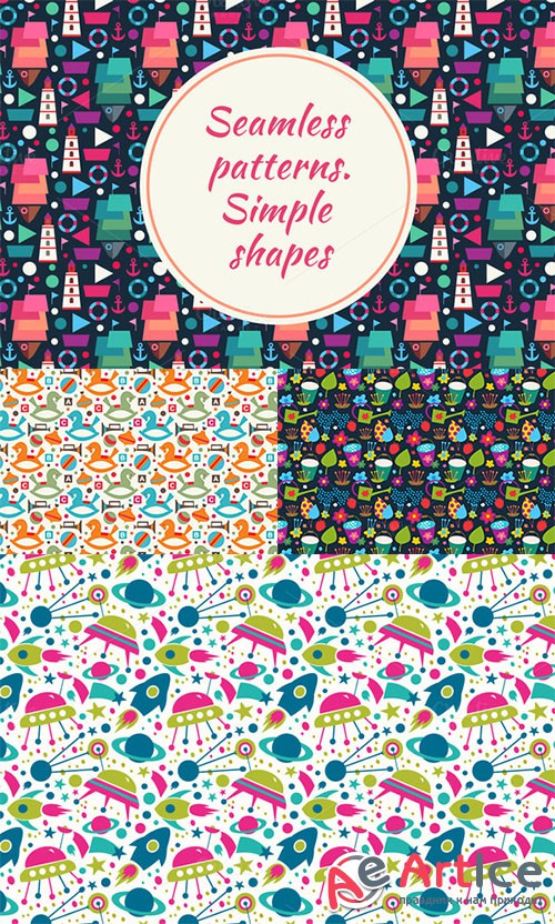 Decorative toys seamless patterns - Creativemarket 14581