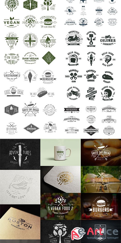 100 Badge Templates Bundle - Creativemarket 302552