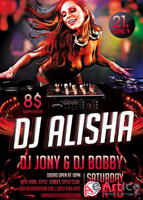 Dj Alisha Party PSD Flyer Template