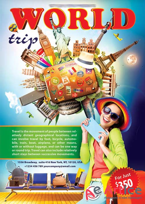 World Trip Flyer PSD Template