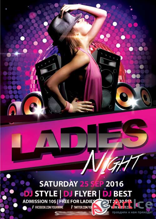 Ladies Night Flyer V12 PSD Template