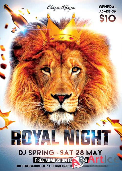 Royal Night Flyer PSD Template + Facebook Cover