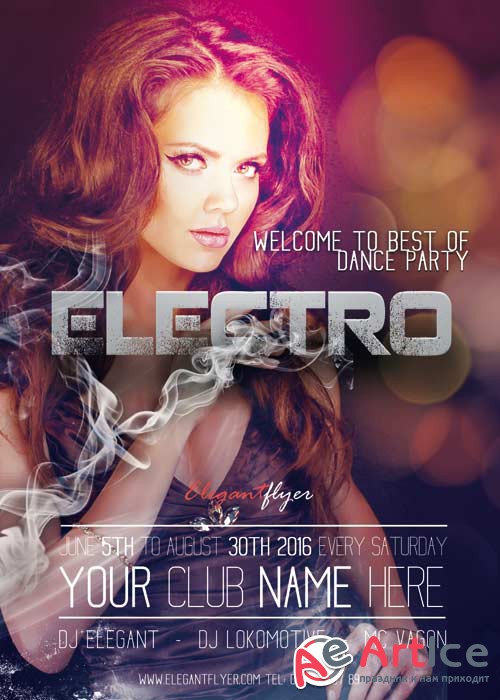 Electro V2 Flyer PSD Template + Facebook Cover