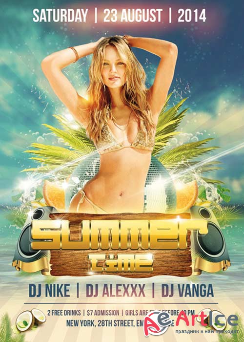 Summer time V3 Flyer PSD Template